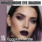 Eggplant Purple Single Matte Eyeshadow Makeup, Neutral Powde Eye Shadow for Women, Deep Dark Mauve Plum Purple Matte Singles Eyeshadow Palette Pigmented Waterproof, Girls Christmas Gift 15