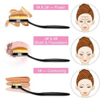 2 Sets Yoseng Oval Makeup Brushes 10 Fashionable Super Soft Professional Oval Toothbrush Foundation Contour Powder Blush Blending Brush Cosmetic Brushes Tool Set ink with Box Black（2 Pack）