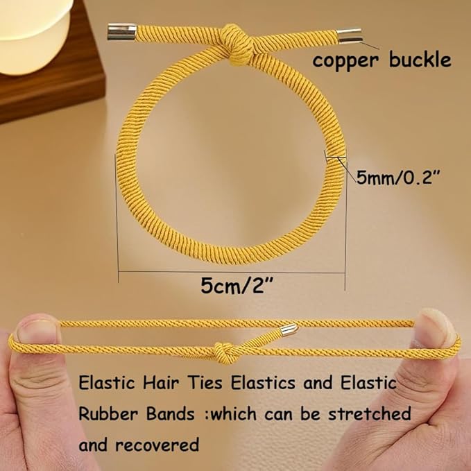 14PCS Hair Tie Elastics Knotted Hair Ties Ponytail Holders for Women Girls Elastic Hair Rubber Bands for Thin Thick Wavy Curly Straight Long Hair (Neon Orange)