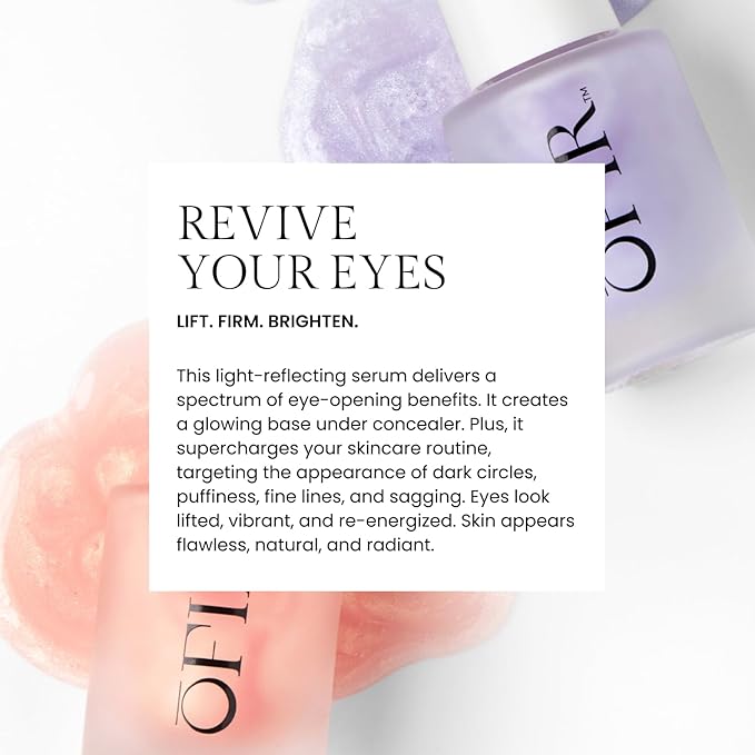 OFIR Bloom Serum Illuminating Gel | Under Eye Brightener Dark Circles Treatment | Lifting Formula With Hyaluronic Acid | Vegan Cruelty Paraben Free Skincare | Hydrating Moisturizer | Peony 1 Fl Oz