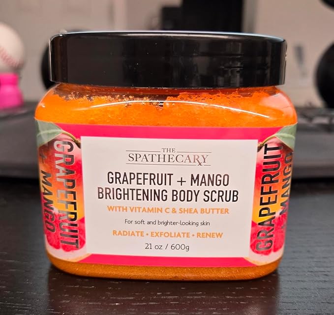 Body Scrub, Exfoliating-Nourishing-Refreshing-Smoothing Body Care 21 oz. (21 oz, Grapefruit + Mango)