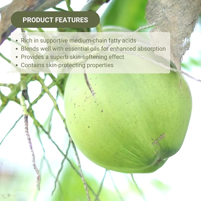 Fractionated Coconut Oil - Sourced Directly from our Farm Partner in the Philippines - Carrier Oil for Diluting Essential Oils, Body, Hair, and Skin Moisturizer - (16oz)