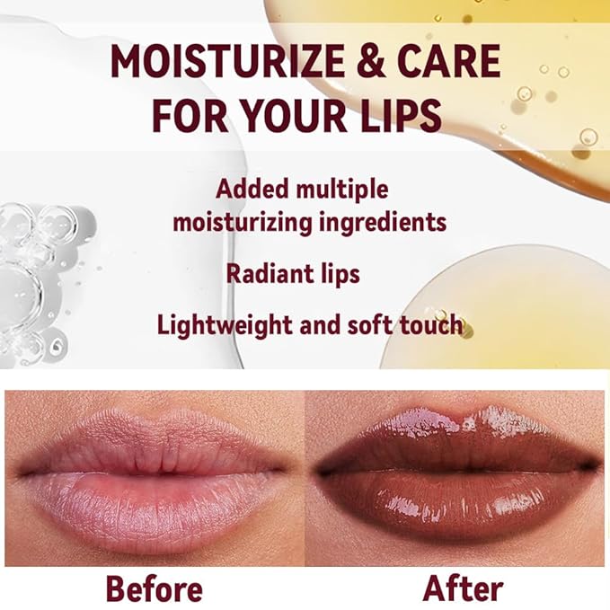 Brown Butter Lipstick Tinted Lip Balm, Shine Moisturizing Plumper Lipstick for Women, Natural Nourishing Hydrating Lip Gloss Stain for Dry Lips,Lightweight Lip Liner Care Makeup Vegan 1Pc Brown