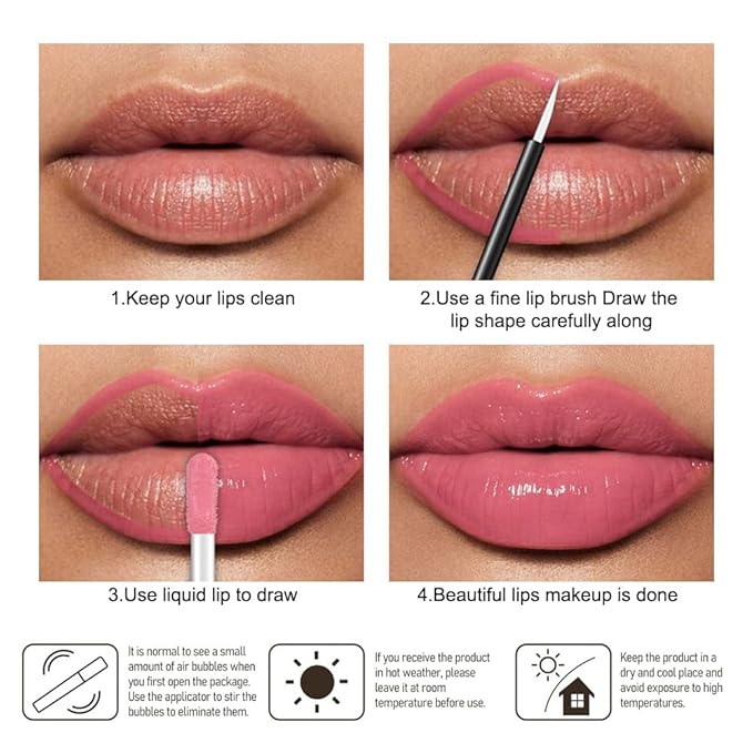 Kaely Longwear No-Budge Lipstick for Women, Highly Pigmented Liquid Lip Color Makeup, Non-Transfer Lip Gloss Stain Waterproof Smudge Proof 24 Hour, Instant Shine, Vegan & Cruelty-Free, 12 UPBEAT