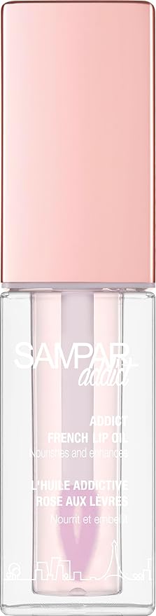 Sampar Addict French Oil with Sponge Applicator - Korean Beauty Perfect for Lip Oils & Glosses | Rosehip, Rare Beauty Tinted Lip Oil, Broadway Vita-Lip Gloss, Saie Glossy Bounce,