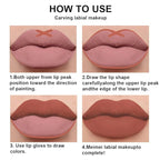 evpct 2Pcs Reddish Brown Neutral Color Lip Liner and Matte Lipstick Makeup Sets Vegan Lipstick Lip Liner and Gloss Set Lip Stain Long Lasting Waterproof 24 33#