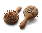 TOBOHU Engraved Wooden Hairbrush, I Love You More Gift for Wife Christmas, Birthday Valentine Gift for Her, Women Unique Holiday Gift