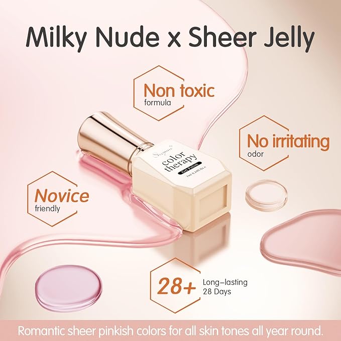 Jelly Gel Nail Polish Set 6 Colors Neutral Sheer Milky White Nude Pink Gel Polish Kit Translucent Soak off Uv Nail Gel Diy Manicure 2024 New Nail Trend Nail Polish Gifts for Mom