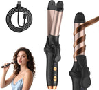 Cordless Curling Iron Hair Straightener: Travel Mini Flat Iron USB Rechargeable 4000 mAh 2 in 1 Small Cordless Portable Hair Curler