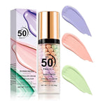3 In 1 Primer for Face Before Makeup, Sunscreen Isolation Cream, SPF 50, One Step Color Corrector Face Primer, Moisturizing, Waterproof and Oil Control Makeup Primer