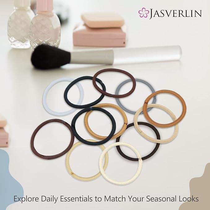 Small Hair Scrunchies Pony Tails Hair Ties Hair Elastics Bands for Women’s Girl’s Thin Thick Longhair No Metal No Damage 1/8 Inch 50 Pieces (Ginger)