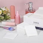 240 Count Large Cotton Pads, Makeup Remover Pads Square Disposable Cotton Soft Rounded Corners Lint-Free with Pressed Seam Design for Facial Cleansing Daily Skin Care