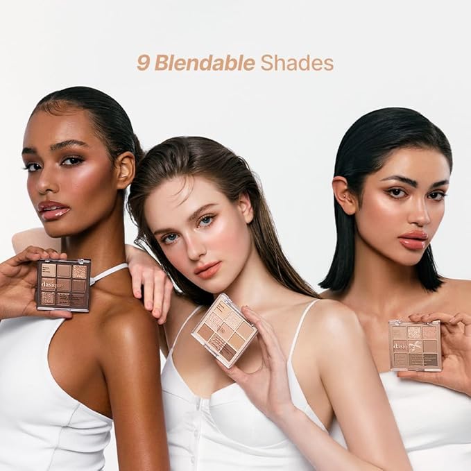 dasique Shadow Palette #15 Beige Knit l Vegan, Cruelty-Free l 9 Blendable Shades in Smooth Matte and Shimmer Finishes with Gorgeous Pearls
