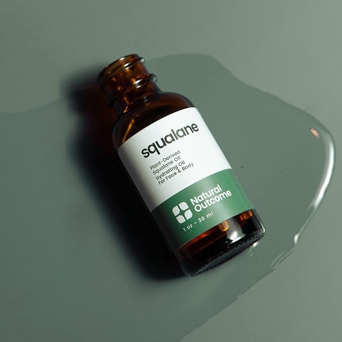 natural outcome Pure Squalane Oil l 100% Plant Derived Squalane Oil for Face, Body, Hair & Lips I Weightless Moisturizing Oil Firms Skin, Reduces Fine Lines & Enhances Skin Elasticity I 1 oz