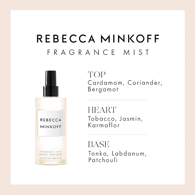 Rebecca Minkoff Body Spray for Women - Body Mist with Notes of Cardamom, Coriander, Bergamot, Tobacco, Jasmin, Tonka, and Patchouli - 6.8 oz