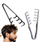 Volugrip Fringe Comb, Textured Styling Comb, Fluffy Curly Hair Comb for Volume & Fringe Parting, Anti-Frizz Styling Tool for Men & Women (Black+Gray)