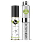 CA Perfume Duo Impression of Pure Vetiver For Men Perfume Layering Set Mens Cologne Long Lasting Travel Size EDP + Body Oil Roll-On Bottle 0.27 Fl Oz+0.33 Fl Oz
