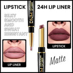 evpct 3Pcs Rose Chocolate Burgundy Red Matte Lip Liner and Lipstick Combo Set Kit for Women, Lipstick Red Magic 24 Hours Lip Liner Gloss Makeup Set Long Lasting Waterproof 24 labial, 34# 35# 36#