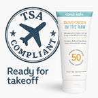 Reef Safe Mineral Sunscreen Travel Lotion SPF 50 - Mexico & Hawaii 104 Reef Act Compliant, Biodegradable, Zinc Oxide, Oxybenzone & Octinoxate Free, Water Resistant, Natural Ingredients, by Coral Safe