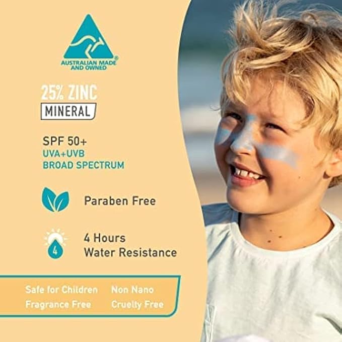 Sun Zapper Zinc Oxide Sunscreen Stick – SPF 50+ Tinted 4-Pack (Pink, Blue, Green, Yellow) – Sunscreen Stick, Zinc Sunscreen, Water Resistant, Broad Spectrum UVA/UVB, Made in Australia