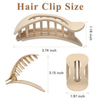Flat Hair Clips for Women,French Lay Flat Claw Clips,Matte Strong Hold Side Hair Clip Thick & Thin Hair No-Slip Duck Billed Jaw Claw Clip 4 Pcs