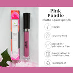 Aromi Matte Liquid Lipstick | Medium, Bubblegum Pink Lip Color, Smudge Proof, Long-lasting, Vegan, Cruelty-free, Waterproof, Paraben + Gluten Free (Poodle Skirt)