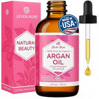 Leven Rose Organic Argan Oil for Hair, Face and Skin - 4 oz 100% Pure Moroccan Cold-Pressed Organic