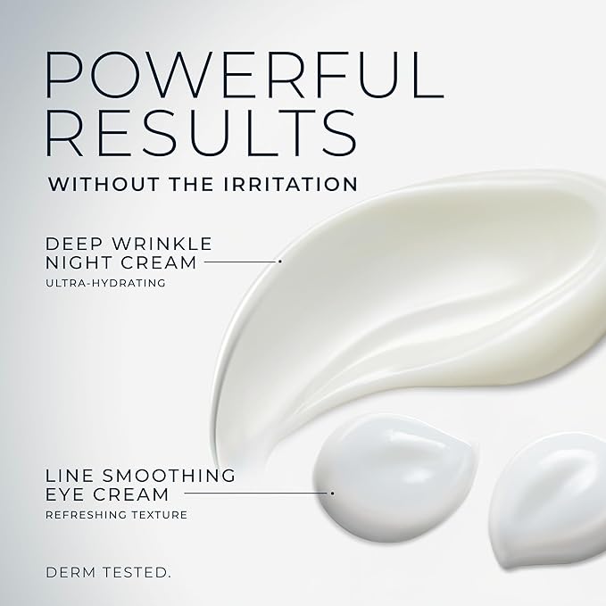 RoC Retinol Correxion Value Set Duo, Deep Wrinkle Anti-Aging Night Face Cream + Under Eye Cream for Dark Circles & Puffiness - Retinol Eye Care