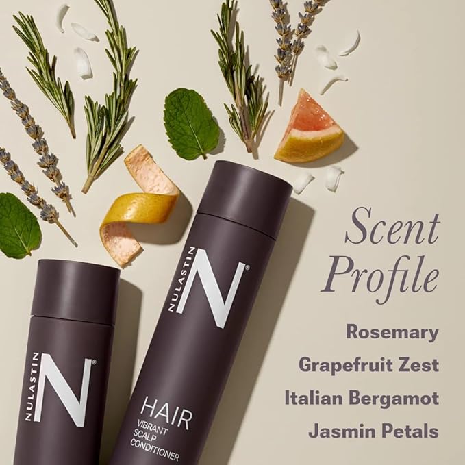 NULASTIN Shampoo + Conditioner Duo - Vibrant Scalp Shampoo (10 Fl Oz) & Vibrant Scalp Hair Conditioner (10 Fl Oz) for Fine Hair - Gift Set for Voluminous Hair - Color‑Safe, Vegan (2 Count)