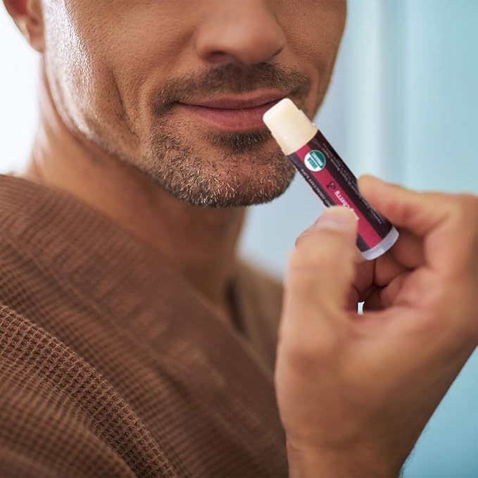 Earth's Daughter USDA Organic Lip Balm 4-Pack Stocking Stuffers - Cherry Flavor - Beeswax, Coconut Oil, Vitamin E - Best Lip Repair Chapstick for Dry Cracked Lips.