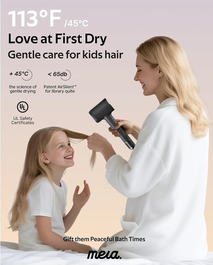 Professional Bi-Ionic Aromatic Hair Dryer- mera PRO -Fast Drying Salon Results Blowdryer w/Magnetic Diffuser & Aromatherapy Nozzle, One Button Safe Mode, cUL Certified, Lightweight for Travel