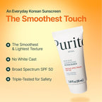 PURITO Korean Sunscreen SPF 50 | Lightest Texture, No White Cast, Broad Spectrum UVA/UVB | Oil-Free, Vegan, For All Skin Types | Daily Lightweight Sun Protection | Korean Skincare, 50mL 1.69 fl.oz