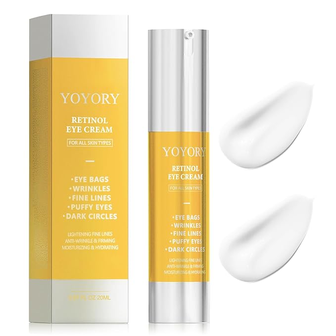 Retinol Eye Cream for Eye Bags - Rapid Under Dark Circles,Wrinkles, Fine Lines, Puffiness | Hydrating Anti-Aging Moisturizer Skin Care, Christmas gifts for Women and men 0.67 fl oz (Gold)