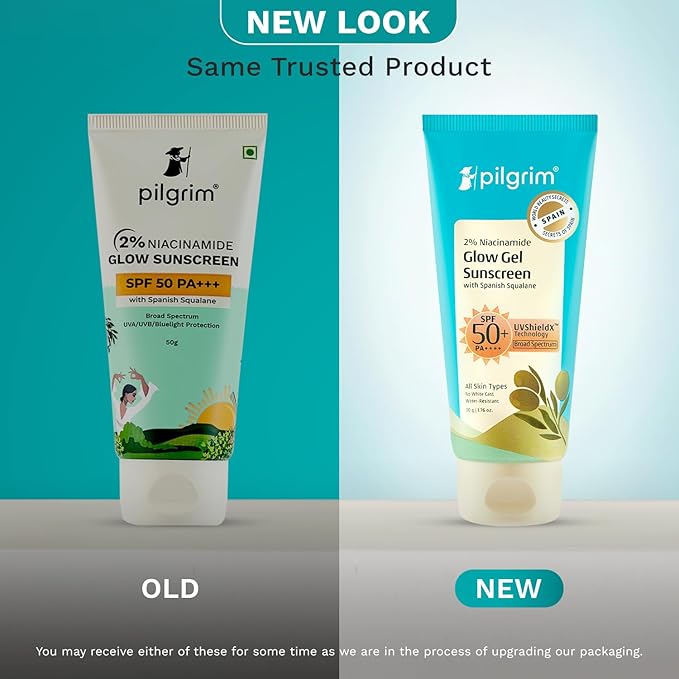 Pilgrim 2% Niacinamide Glow Sunscreen SPF 50 PA+++ | Lightweight, Hydrating & Non-Greasy | Helps Reduce Tanning & Improve Skin Tone | Suitable for Daily Use | 1.76 Oz (50gm)