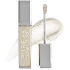 Pure Illumination Light-Up Lip Gloss with LED-Lit Applicator Brush + Side Mirror, Non-Sticky, Moisturizing Hydrating Lip Glosses with Lanolin, Jojoba Oil, & Vitamin E, Clear