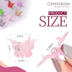 Glitter Mini Butterfly Hair Claw Clips, Sparkly Colorful Hair Accessories for Girls and Women - 90s Y2K Cute, Small, Tiny Clip in 10 Assorted Colors, Set of 50 (Glitter)