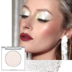 Beige White Monochrome Shimmer Eyeshadow Palette Makeup,Long Lasting Naturing-Looking Lightweight Glitter Single Eyeshadow,Neutral Powde Eye Shadow for Older Women