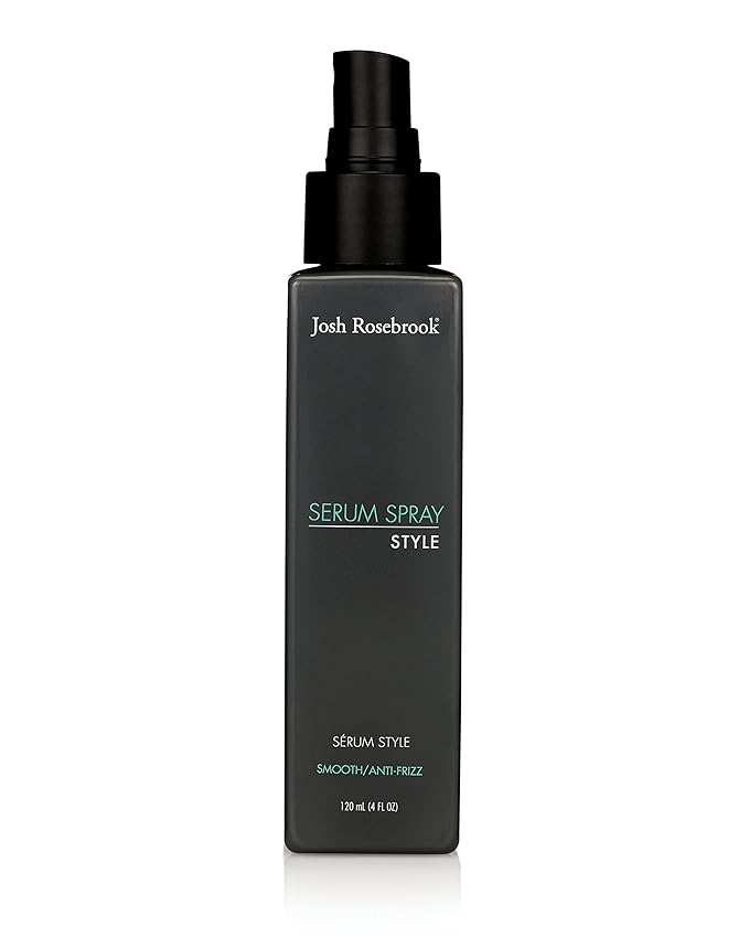 Josh Rosebrook Serum Spray - anti-frizz, wave and curl smoothing and defining hair styling spray that also performs as a nourishing, herbal-active scalp treatment - 120 mL - 4 Oz