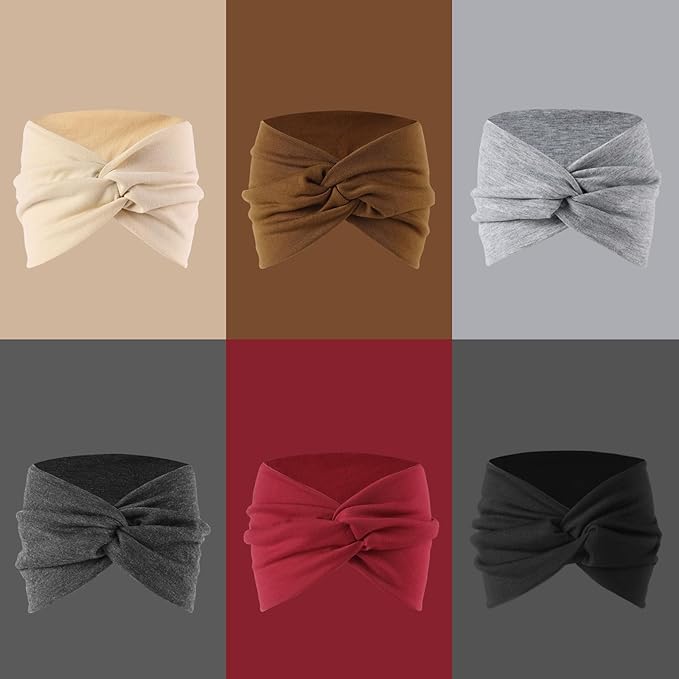 12 Pcs Stretchy Sport Headbands for Women,Absorbed Sport Headband Soft Twist Knotted Headbands for Yoga, Workout Daily Life