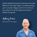 Watermans Grow Me Organic Hair Growth Shampoo for Men & Women – Strengthening & Moisturizing with Biotin, Rosemary, Caffeine & Argan Oil for Fuller, Thicker-Looking Hair (8.45 fl oz)