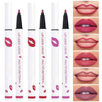 Kaely 3Pcs Pink Rose Pink Orchid Longwear Liquid Lip Liner Waterproof, 24 Hour Long Lasting Lip Liner Stain Marker Pen, 2-in-1 Matte Semi Permanent Lipliner & Lipstick, 02+04+08