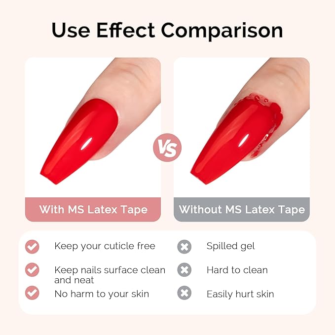 MelodySusie Liquid Latex for Nails, Peel off Fast Dry Cuticle Guard for Nail Polish with Plastic Nail Care Stick set, Skin Barrier Protector for Nail Art, Manicure Home DIY Salon, Gifts for Women15ml