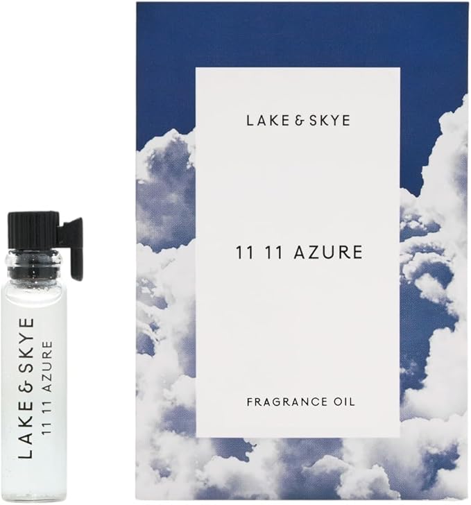 Lake & Skye 11 11 Azure Unisex Fragrance Oil Sample, Sheer & Aquatic Scent, Floral and Musk Notes - 0.06 fl oz (2ml)