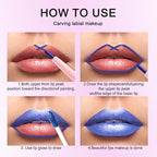 Kaely 2-in-1 Royal Blue Metallic Lipstick and Lip Liner Makeup, Shimmer Liquid Metallic Lipsticks for Women, Glitter Lip Gloss Stain Long Lasting Waterproof Smudge Proof 24 Hour, Cruelty-Free 24