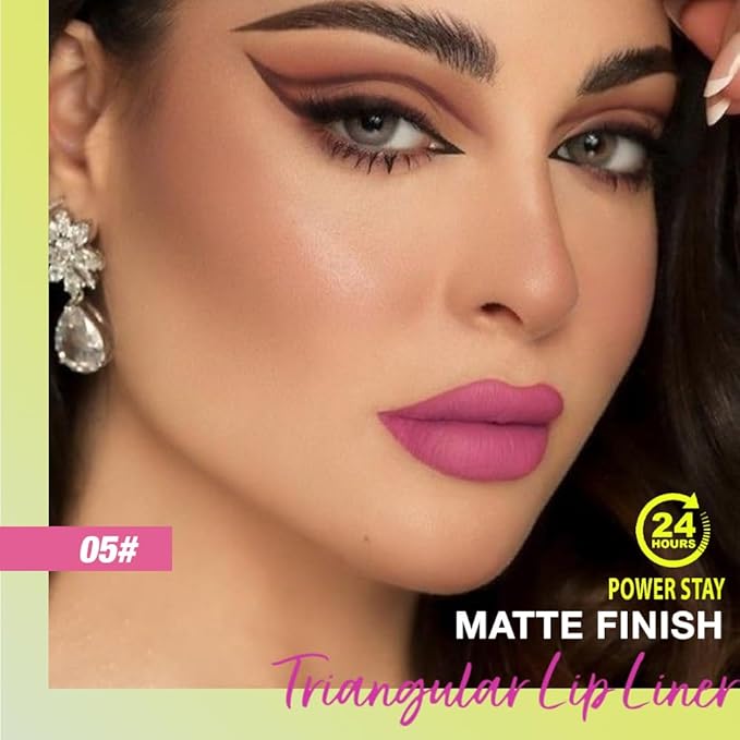 evpct Mauve Triangle Lip Liner Pencil Stick for Women, Retractable Lips Liner Pen Triangle Tip for Sculpting & Filling & Plumping, Longwear Lipliners Pencil, Vegan Cruelty Free Lip Filler Plumper