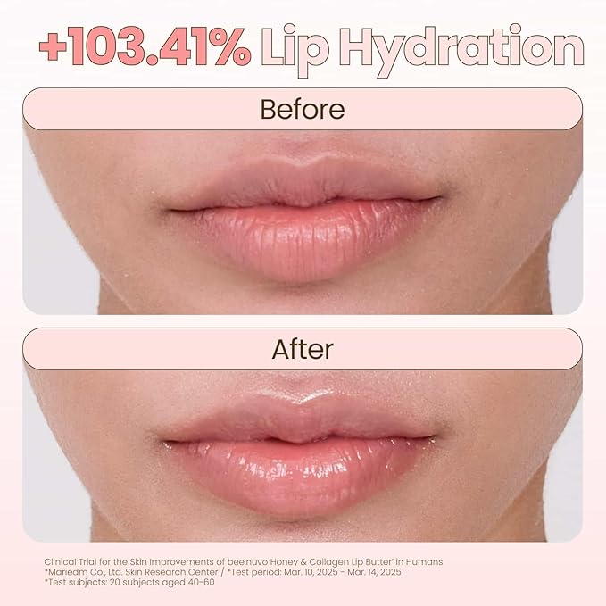 Honey & Collagen Lip Butter, Hydrating Lip Treatment, Overnight Lip Mask, Moisturizing Lip Balm with Jojoba Oil & Squalane, Lip Care, Korean Skin Care (0.45 oz)