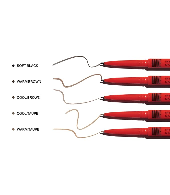 MAKE Beauty Nano Brow, Micro Eyebrow Pencil. Long-Lasting Smudgeproof Eye Brow Makeup for Hairlike Lines. Precision Liner for Natural-Looking Eyebrows - Shade, Warm Brown