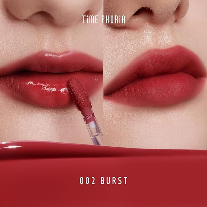 ALTERA BLURRING LIP TINT - Shine Lip Gloss to Soft Blurry Lip Matte Finish, Long-Lasting Lip Stain, Smooth and Blur lip lines, Watery-Velvet Feel, Hydrating & Non-Sticky (002 BURST)