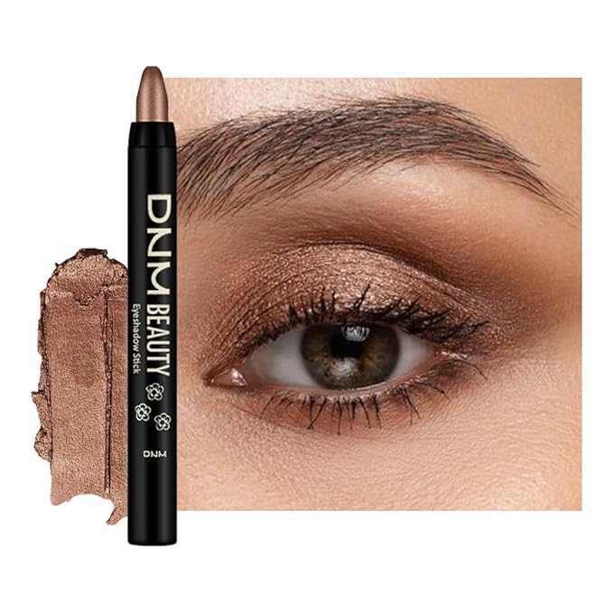 Kaely Cream Eye Shadow Sticks, Copper Brown Shimmer Eyeliner Pencil Eyeshadow Palette Makeup, Eye Highlighter Brightener Stick for Older Women Waterproof Pigmented, sombras para ojos, New-73
