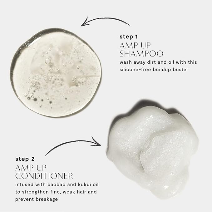 Privé Amp Up Volumizing Shampoo for Fine, Thin Hair - Lightweight, Sulfate-Free Hair Shampoo for Women & Men - Adds Body, Lift & Shine and Refreshes Scalp - Formulated with Bamboo & Acai